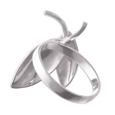 Silver cocktail ring, 'Silver Shadows' - Silver cocktail ring
