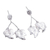 Silver flower earrings, 'Wintergreen' - Silver flower earrings (image 2b) thumbail
