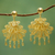 Gold-plated filigree earrings, 'Northern Dancers' - 21k Gold Plated Silver Earrings Statement Piece