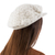 100% alpaca beret, 'Wispy Clouds' - Fair Trade Alpaca Wool Solid White Hat (image 2c) thumbail