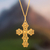Collar cruz bañado en oro - Collar cruz chapado en oro