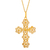Gold plated cross necklace, 'Cross of Flowers' - Gold Plated Cross Necklace thumbail
