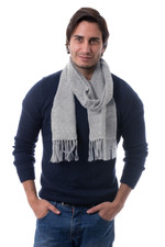 Alpaca blend scarf, 'Silver Gift of Warmth' - Handmade Alpaca Wool Blend Scarf