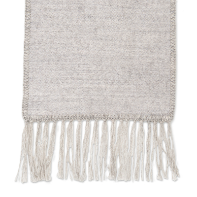 Alpaca blend scarf, 'Silver Gift of Warmth' - Handmade Alpaca Wool Blend Scarf