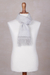 Alpaca blend scarf, 'Silver Gift of Warmth' - Handmade Alpaca Wool Blend Scarf (image 2e) thumbail