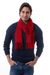 Alpaca blend scarf, 'Apple Red' - Handcrafted Alpaca Wool Blend Solid Scarf