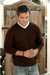 Alpaca men's sweater, 'Brown Favorite Memories' - Men's Alpaca Blend V Neck Sweater from Peru (image 2) thumbail