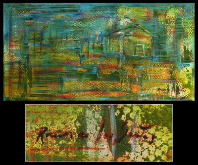 'Paisaje de una casa perdida bajo el sol' (2008) - Pintura abstracta de paisaje (2008)