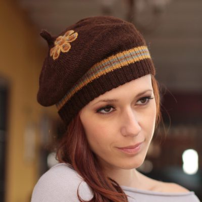 100% alpaca hat, 'Sunflower' - 100% alpaca hat