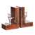 Aluminum bookends, 'Harlequin Fortress' - Aluminum and Wood Bookends (image 2a) thumbail