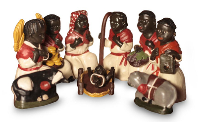 Ceramic nativity scene (Set of 10) - African Christmas | NOVICA