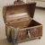 Wood and leather trunk, 'Royal Lion' - Colonial Wood Leather Brown Chests Handmade Furniture (image 2c) thumbail