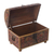 Wood and leather trunk, 'Royal Lion' - Colonial Wood Leather Brown Chests Handmade Furniture (image 2g) thumbail