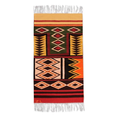 Wool runner, 'Sacred Valley' (2x5) - Pure Wool Area Rug (2x5)