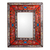 Mirror, 'Orange Cajamarca Warmth' - Rectangular Reverse Painted Glass Wall Mirror from Peru thumbail