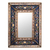 Reverse painted glass mirror, 'Cajamarca Frost' - Hand Made Floral Glass Wood Rectangle Mirror thumbail