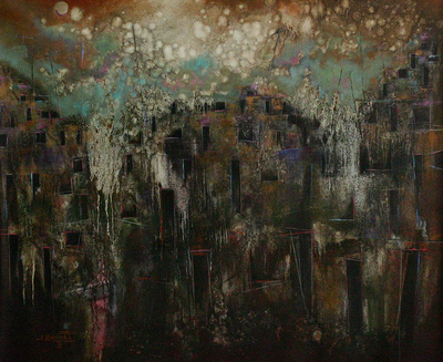 'After the Feast' (2008) - Architectural Abstract Painting from Peru