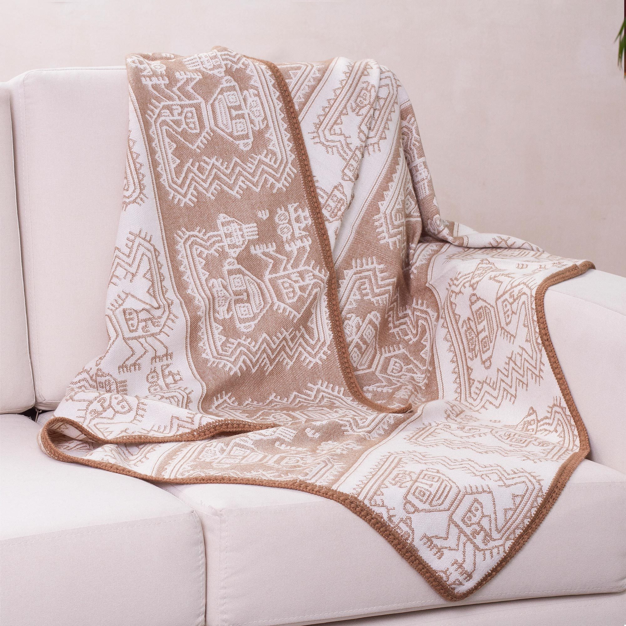 Fair Trade Alpaca Wool Patterned Blanket and Throw Paracas Coast NOVICA