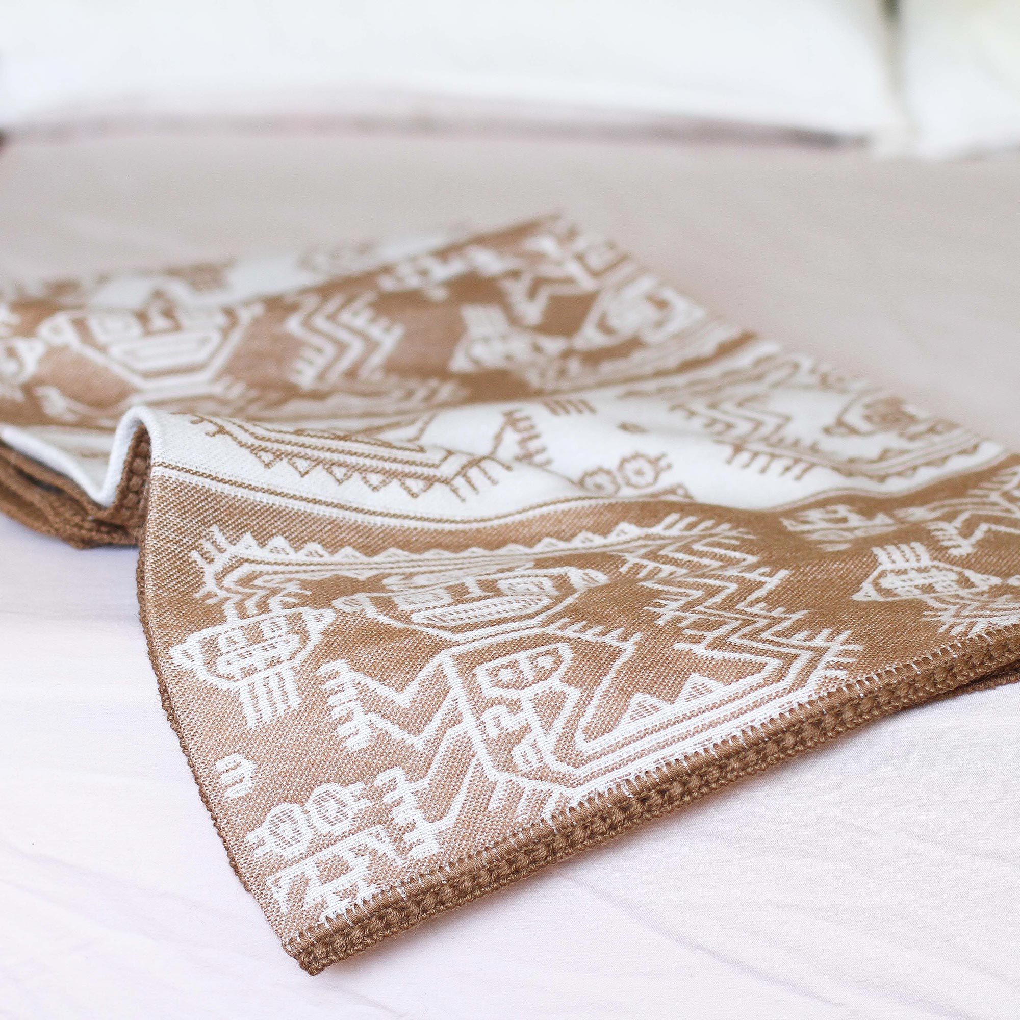 UNICEF Market Fair Trade Alpaca Wool Patterned Blanket and Throw