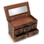 Wood and leather jewelry box, 'Antique Ivy' - Hand Crafted Tooled Leather and Wood Jewelry Box (image 2b) thumbail