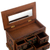 Wood and leather jewelry box, 'Antique Ivy' - Hand Crafted Tooled Leather and Wood Jewelry Box (image 2d) thumbail