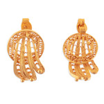 Gold plated filigree earrings, 'Golden Fan' - Gold plated filigree earrings
