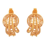 Gold plated filigree earrings, 'Golden Fan' - Gold plated filigree earrings