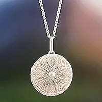 Silver filigree necklace, 'Precious Secret' - Women's Handcrafted Sterling Silver Locket Necklace