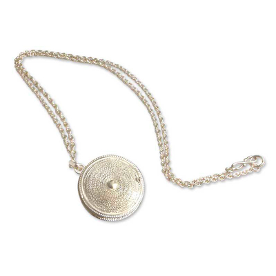 Silver filigree necklace, 'Precious Secret' - Artisan Crafted Peruvian Sterling Silver Locket Necklace