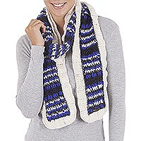 100% alpaca scarf, 'Winter Sky' - 100% alpaca scarf