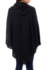Alpaca blend poncho with hood, 'Eternal Magic' - Alpaca Wool Blend Poncho from Peru