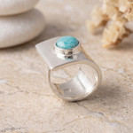 Amazonite cocktail ring, 'Wrap' - Handcrafted Silver and Amazonite Ring