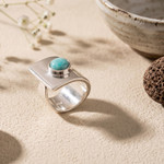 Amazonite cocktail ring, 'Wrap' - Handcrafted Silver and Amazonite Ring