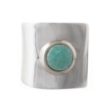 Amazonite cocktail ring, 'Wrap' - Handcrafted Silver and Amazonite Ring