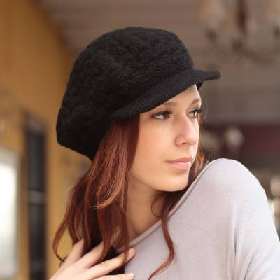 100% alpaca hat, 'Licorice Cap' - Wool Pure Alpaca Wool Hat