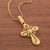 Gold plated filigree cross necklace, 'Cross of Faith' - Gold Plated Silver Filigree Cross Pendant Necklace (image 2b) thumbail