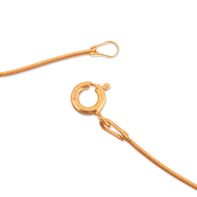 Collar de filigrana bañado en oro, 'Coricancha' - Collar colgante chapado en oro de filigrana hecho a mano