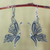 Silver filigree earrings, 'Antique Butterfly' - Unique Bridal Fine Silver Filigree Earrings (image 2) thumbail