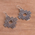 Silver filigree earrings, 'Astral Cross' - Handcrafted Fine Silver Peruvian Filigree Earrings (image 2b) thumbail