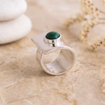Chrysocolla cocktail ring, 'Wrap' - Chrysocolla cocktail ring