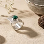 Chrysocolla cocktail ring, 'Wrap' - Chrysocolla cocktail ring
