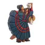 Cedar and mahogany sculpture, 'Dance of Romance' - Dance and Music Mahogany Wood Sculpture