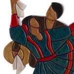 Cedar and mahogany sculpture, 'Dance of Romance' - Dance and Music Mahogany Wood Sculpture