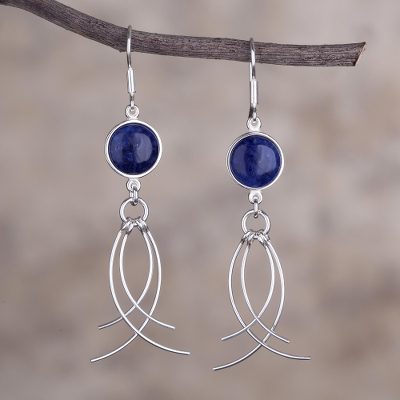 Peru Silver And Sodalite Earrings Handmade Jewelry Soft Breeze Sodalite Dangle Earrings Soft Breeze Peru Silver And Handmade Jewelry