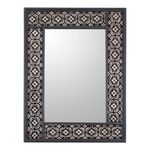Mirror, 'Silver Blossoms' - Handcrafted Floral Wall Mirror