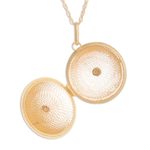 Gold plated locket necklace, 'Precious Secret' - Unique Gold Plated Locket Necklace