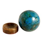 Chrysocolla sphere, 'Intuition' - Geometric Sculpture from Peru in Chrysocolla