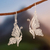 Silver filigree earrings, 'White Butterfly' - Unique Fine Silver Dangle Filigree Earrings (image 2) thumbail