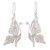 Silver filigree earrings, 'White Butterfly' - Unique Fine Silver Dangle Filigree Earrings thumbail