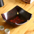 Leather catchall, 'Sunflower Magic' - Leather Catchall in Brown Leather with a Floral Motif (image 2) thumbail